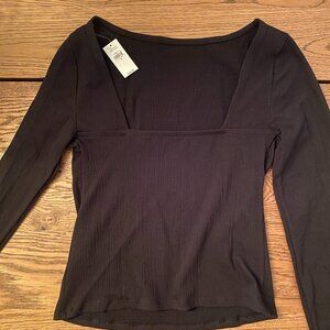 NWT / GAP Boatneck Open-Back Top / Black / Size S